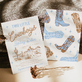 Twin Cowboys Baby Shower Invitation
