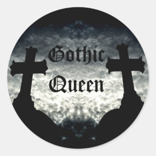Twin Cross Gothic Queen Ronde Sticker