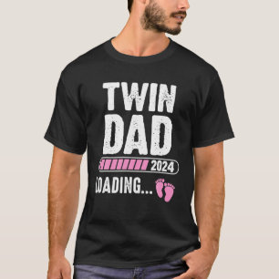 Twin Dad loading 2024 Zwangerschapsaankondiging T-shirt