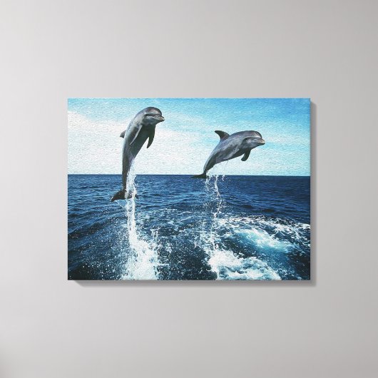 Twin Dolphins Canvas Afdruk (Voorkant)