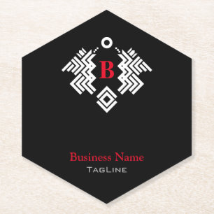 Twin Dragon Royal Emblem met initiaal Kartonnen Onderzetters