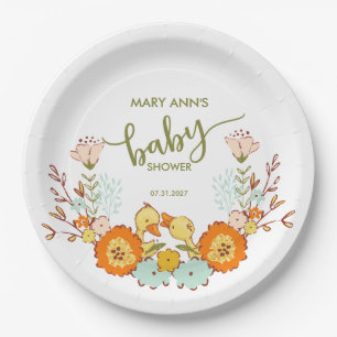 Twin Ducklings-Baby shower Papieren Bordje