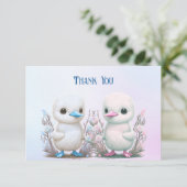 Twin Ducks Floral Carte de remerciements (Debout devant)