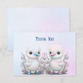 Twin Ducks Floral Carte de remerciements (Devant / Derrière)