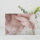 Twin Faire-part de naissance Twice the Love (Debout devant)