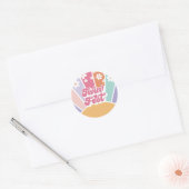 Twin Fest Retro Sunshine Rainbow Daisy Ronde Sticker (Envelop)