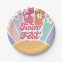 Twin Fest Retro Zonneschijn Regenboog Madeliefje