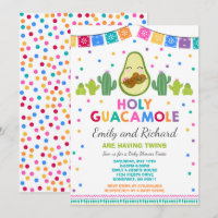 Twin Fiesta Baby shower Uitnodiging Heilige Guacam