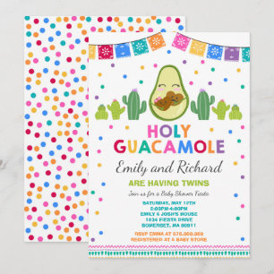 Twin Fiesta Baby shower Uitnodiging Heilige Guacam