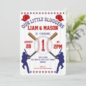 Twin, First, Baseball, Little Slugger Kaart (Staand voorkant)