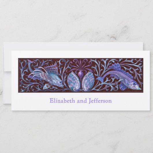  Twin Fishes Modern Wedding Kaart (Voorkant)