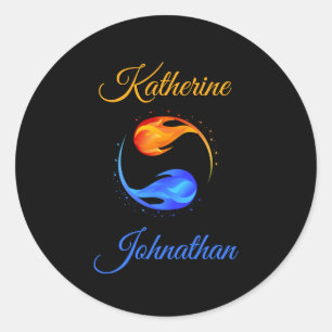Twin Flame bruiloft thema- Ronde Sticker