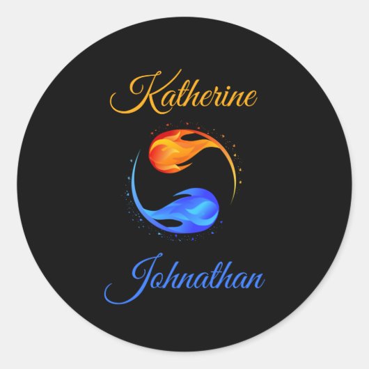 Twin Flame bruiloft thema- Ronde Sticker (Voorkant)