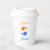 Twin Flame bruiloft thema-wit- Papieren Bekers (Voorkant)