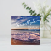 Twin Flame Destination Plage Mariage Invitation (Debout devant)