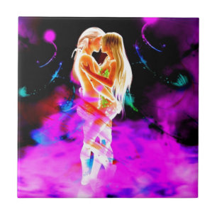 TWIN FLAME psychedelic Tegeltje