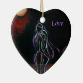 Twin Flames Ornament: Liefde Keramisch Ornament (Rechts)