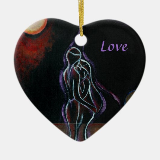 Twin Flames Ornament: Liefde Keramisch Ornament (Voorkant)