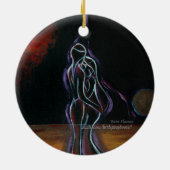 Twin Flames Ornament: Rond Keramisch Ornament (Achterkant)