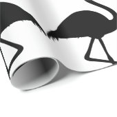 Twin Flamingo Black Pattern Wrapping Paper Cadeaupapier (Rol Hoek)