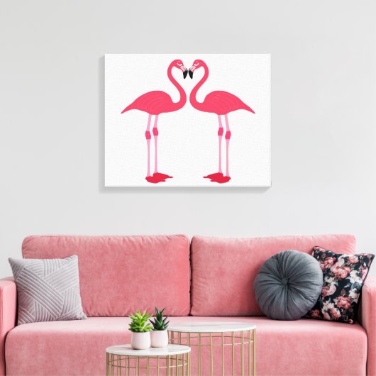 Twin Flamingos Canvas Afdruk (Insitu (Woonkamer))