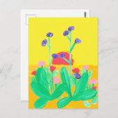 Twin Flowers en Sunset Briefkaart (Voorkant / Achterkant)