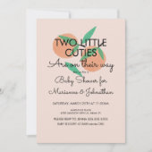 Twin Fruit Baby shower Oranges Invitation (Devant)