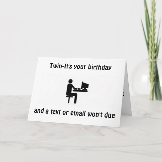 ***TWIN***-GEEN TEKST OF E-MAIL-EEN KAART VOOR "U" (Voorkant)