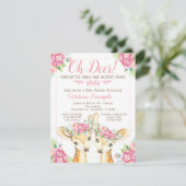 Twin Girl Deer Baby Shower Invitations (Debout devant)