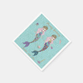 Twin Girl Mermaid Birthday Party Napkins Servet (Hoek)