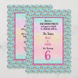 Twin Girls 6e verjaardag Kaart