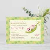 Twin Girls Baby shower Invitation 2 Pois Dans Une (Debout devant)