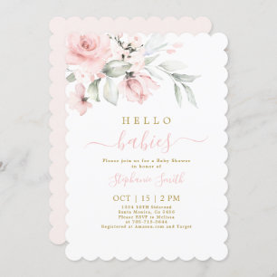 Twin Girls Baby shower Invitation Kaart