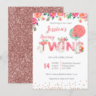 Twin Girls Baby Shower Invitations