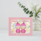 Twin Girls Baby Shower Invitations (Debout devant)
