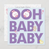 Twin Girls Baby shower Kaart (Voorkant / Achterkant)