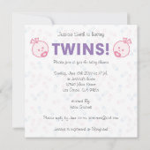 Twin Girls Baby shower Kaart (Achterkant)