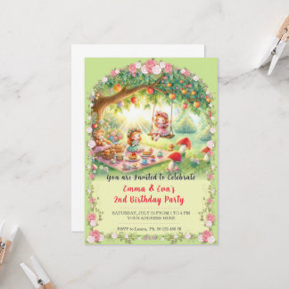 Twin girls birthday celebration kaart