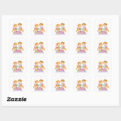 Twin Girls Birthday Vierkante Sticker (Vel)