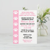 Twin Girls - Chien Thème Baby Shower Invitations (Debout devant)
