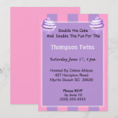 Twin Girls Cupcake Birthday Uitnodiging (Voorkant / Achterkant)