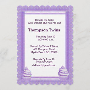 Twin Girls Cupcake Invitation d'anniversaire