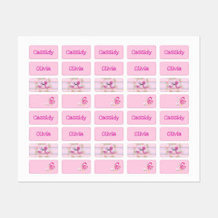 Twin Girls Flamingos met Names Labels