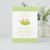 Twin Girls in a Pea Pod | Invitations de douche po (Debout devant)