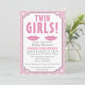 Twin Girls ! Invitation baby shower (Debout devant)