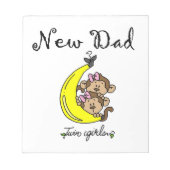Twin Girls New Dad Gifts Notitieblok (Voorkant)