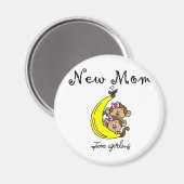Twin Girls New Mam T-shirts en cadeautjes Magneet (Voorkant / Achterkant)