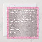 Twin Girls PINK Baby Shower Invitations (Dos)