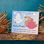 Twin Girls - Plaque de conservation de cigogne ave (Côté)