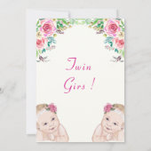 Twin Girls Schattige Funny Stork Baby shower Uitno (Achterkant)
